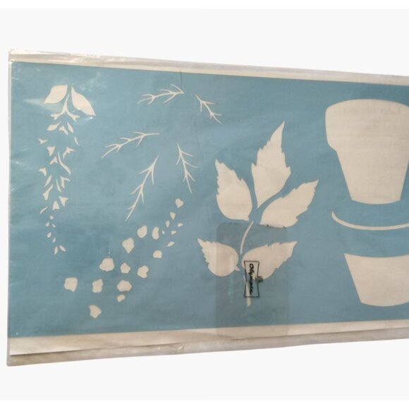 Sandy Aubuchon Stencil Flower Pot Leaves Easy Art Production Free Form ST05 - Picture 3 of 10